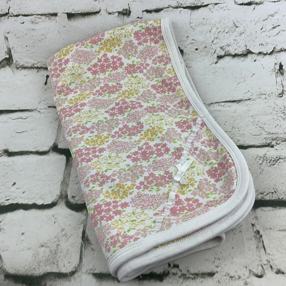 Little Me Baby Blanket Pink Heart Floral Print Pink Lot Of 2 Receiving Swaddling